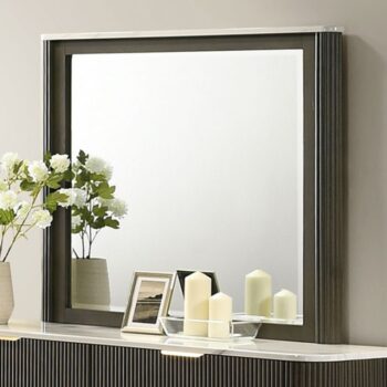 Modern Elegance: Lantrisant Mirror Dark Walnut Contemporary Design
