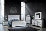 Glam Luxury: Galea Bed Gray with LED Crystal Headboard