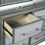 Glam Elegance: Galea Dresser Gray with LED Crystal Trim