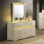 Lucida Dresser Beige – Crocodile Texture with Gold Shimmer Accents