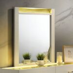 Lucida Mirror Beige – Gold Shimmer Accent for Glam Bedrooms
