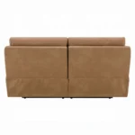 Brown Leather Power Motion Loveseat with USB & Power Headrest Backview