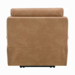 Brown Leather Power Motion Recliner with USB & Power Headrest Backview