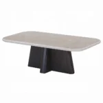 Jacory Espresso Coffee Table with Bottocino Marble Top