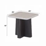 Espresso End Table with Bottocino Marble Top Dimensions