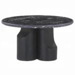 Black Coffee Table with Natural Marble Top