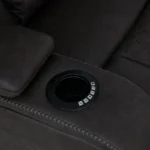 Gray Power Motion Sofa with Dropdown Table, Storage, USB & LED