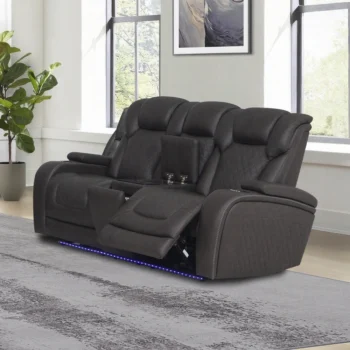 Power Motion Loveseat with Console, Wireless Charger, Storage, USB & LED