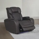 Gray Power Motion Recliner with Storage, USB & LED
