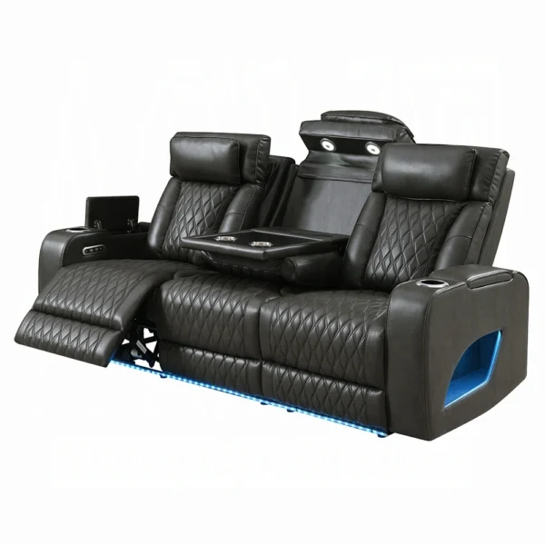 Power Motion Sofa with Power Headrest, USB, Wireless Charger, LED & Reading Light