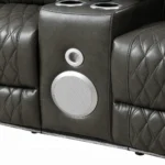Gray Power Motion Loveseat with Console Speaker USB