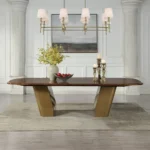 Glossy Wood Top Dining Table