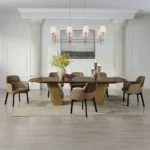 Glossy Wood Top Dining Set