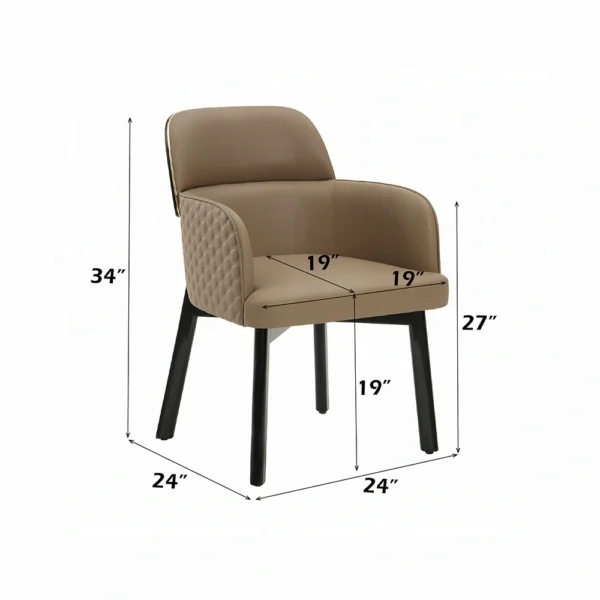 Beige Leather Dining Arm Chair Dimensions