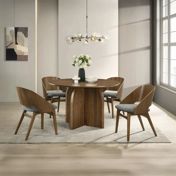 Walnut Round Dining Set