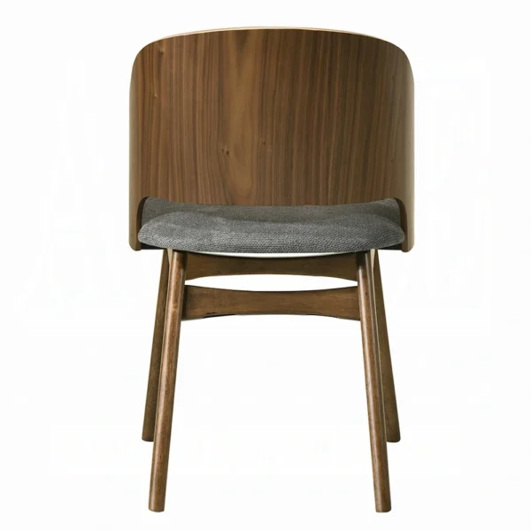 Walnut Wood Dining Side Chair Backview