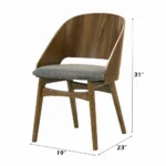 Walnut Wood Dining Side Chair Dimensions