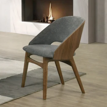 Walnut Wood Upholstered Dining Side Chair