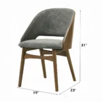 Walnut Wood Upholstered Dining Side Chair Dimensions