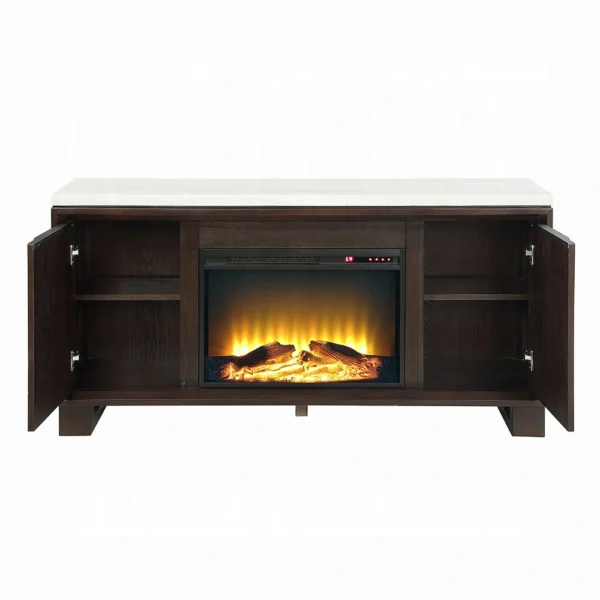 Server with Natural Marble Top & Fireplace