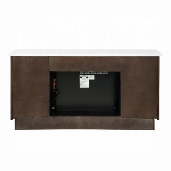 Server with Natural Marble Top & Fireplace Backview