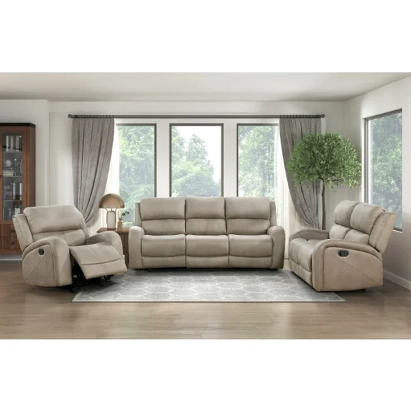 Double Reclining Transitional Sofa