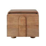 Solid Wood Two Drawer Nightstand in Honey Finish