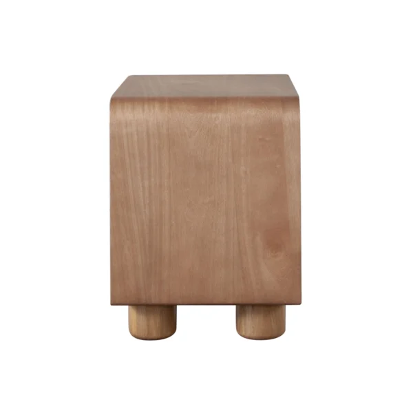 Solid Wood Two Drawer Nightstand in Honey Finish