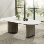 Rectangular Light Oak Coffee Table with Engineered Top