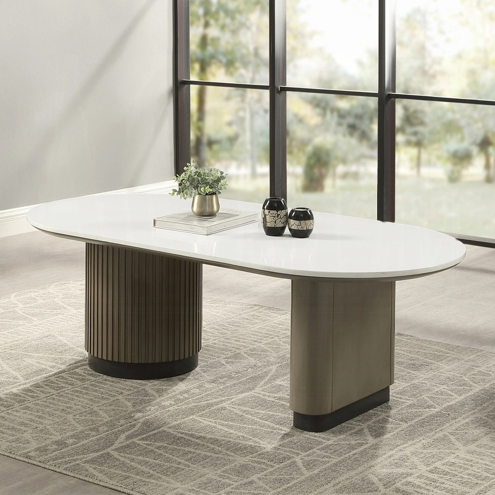 Clayten Rectangular Light Oak Coffee Table With Engineered Top By Acme | Mobilia Cleopatra 3 Rectangular Light Oak Coffee Table with Engineered Top