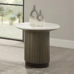 Round End Table with Engineered Top