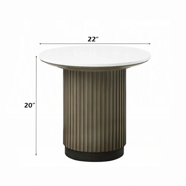 Round End Table with Engineered Top Dimensions