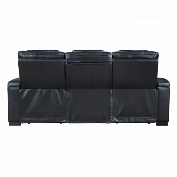 Ephron Black Leather Modern Motion Sofa with Power Reclining by ACME - Image 4