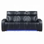 Ephron Black Leather Modern Motion Sofa with Power Reclining by ACME - Image 3