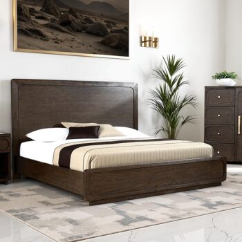 King Size Walnut Bed Vellara By Furniture Of America