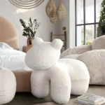 Cream Sheepskin Bench