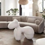 Cream Sheepskin Bench