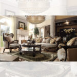 Black Enamel & Gold Finish Traditional Loveseat Homey Design HD-551 - Image 4