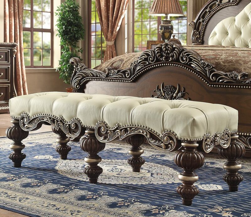 Brown Cherry Bench Hd-8013 By Homey Design | Mobilia Cleopatra 3 Brown Cherry Bench HD-8013 By Homey Design - Image 1