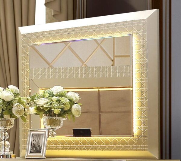 Belle Silver 5PCs California King Bedroom Set HD-918 By Homey Design - Image 2