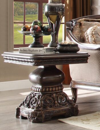 Dark Red Mahogany End Table HD-1122 By Homey Design