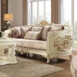 Cream Chenille Sofa HD-2011 By Homey Design