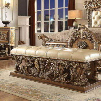 Met Ant Gold & Perfect Brown Bench HD-8018 By Homey Design