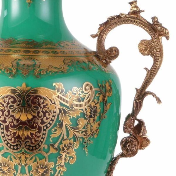 Bronze & Emerald Green Vase HD-6028G By Homey Design - Image 2