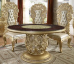 Metallic Antique Gold 5PC Round Dining Set HD-1801 By Homey Design - Image 3