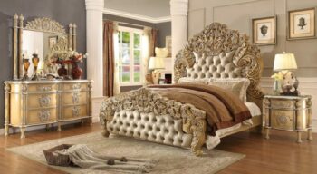 Mohawk Pickle Frost & Metallic Silver Finish 5PCs Eastern King Bedroom Set HD-8015 By Homey Design