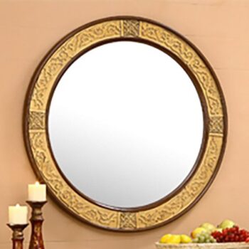 Mahogany & Metallic Gold Mirror HD-2112 By Homey Design