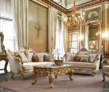 Metallic Gold 3PCs Sofa Set HD-91630 By Homey Design