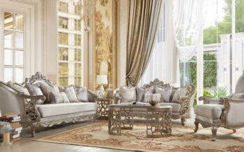 Luxury Silver 3 PCs Sofa Set HD-20322 By Homey Design