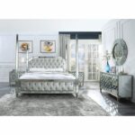 Silver & Mirror Finish 5 PCs Eastern King Bedroom Set HD-6001 By Homey Design